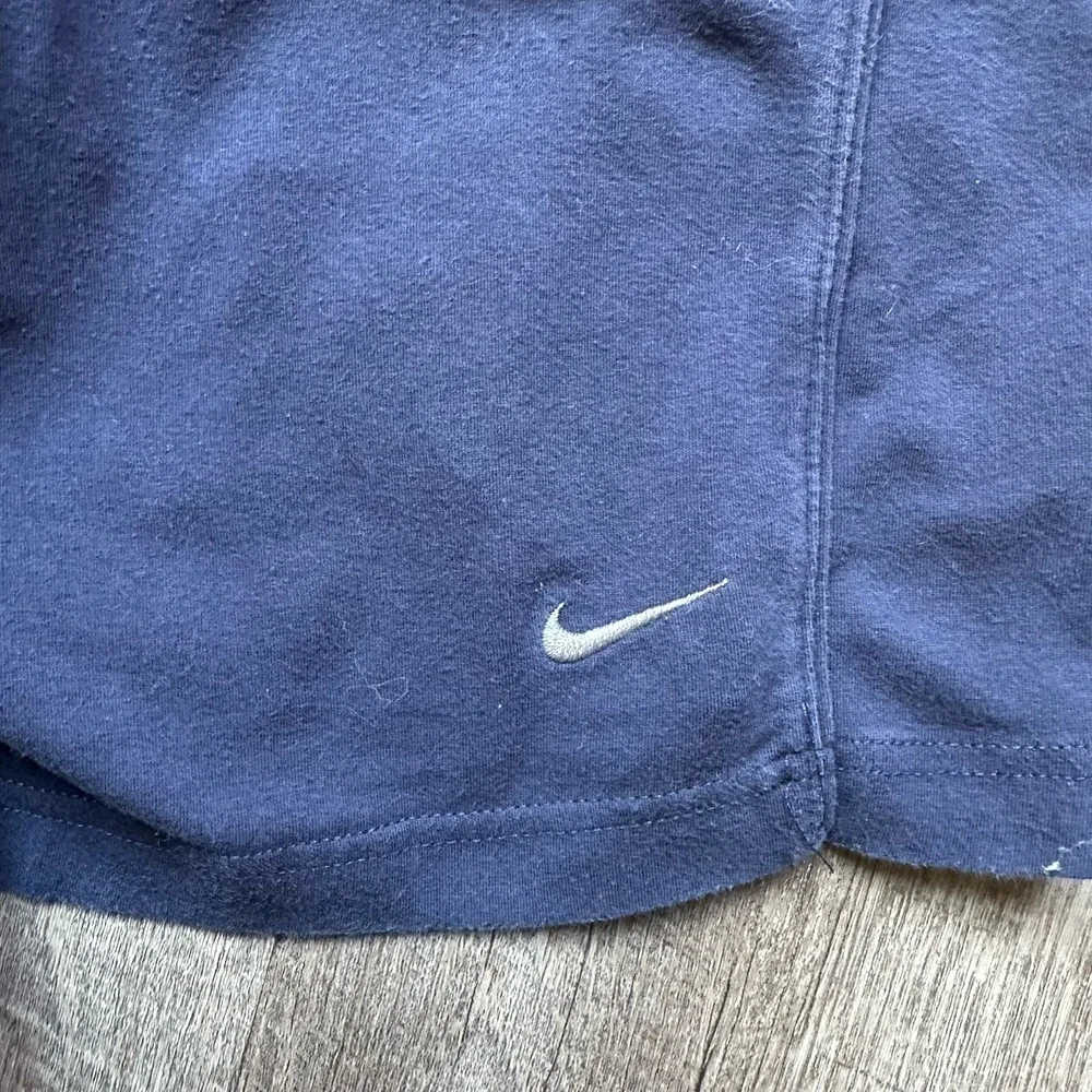 Vintage Nike Men's L Navy Cotton Shorts Original  Small Swoosh‎ Athletic Retro